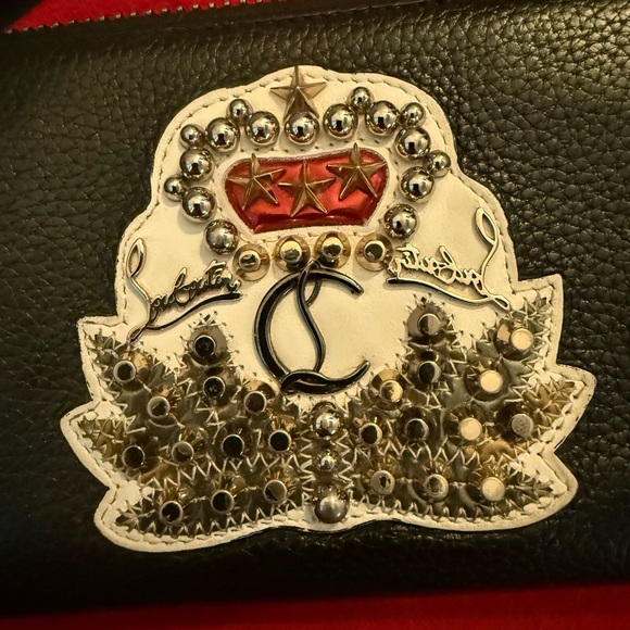 🔥RARE CHRISTIAN LOUBOUTIN PANETTONE CROWN SPIKE WALLET BLACK🔥 - Picture 6 of 17